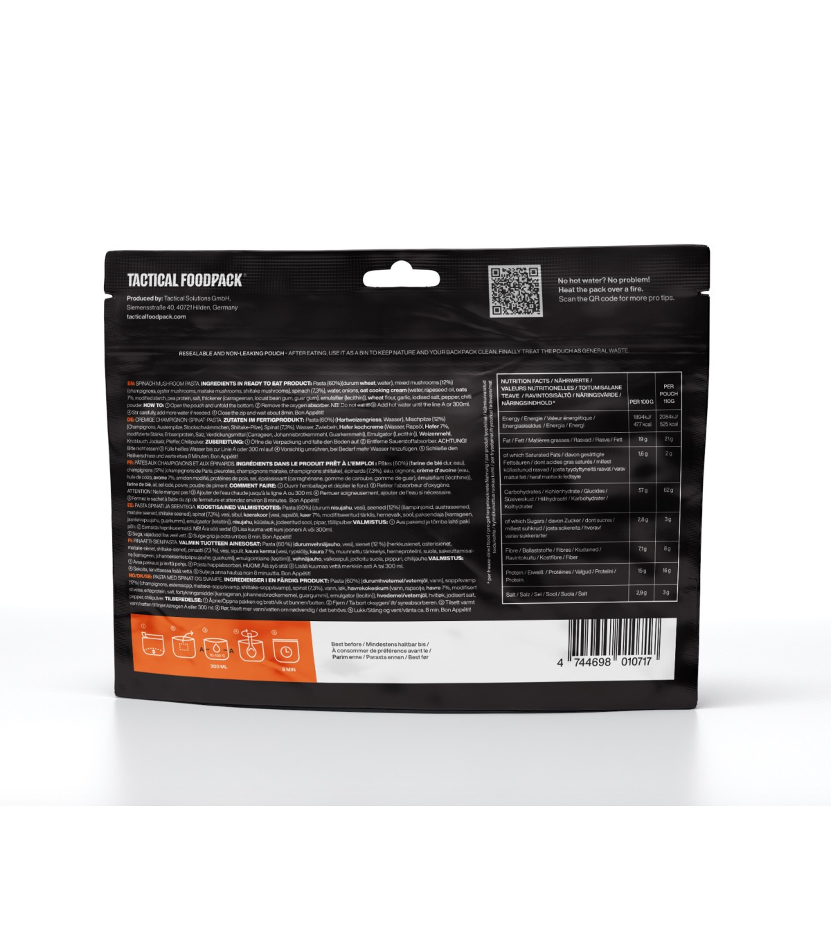 Tactical Solutions SPINATI-SEENE PASTA 110g matkatoit