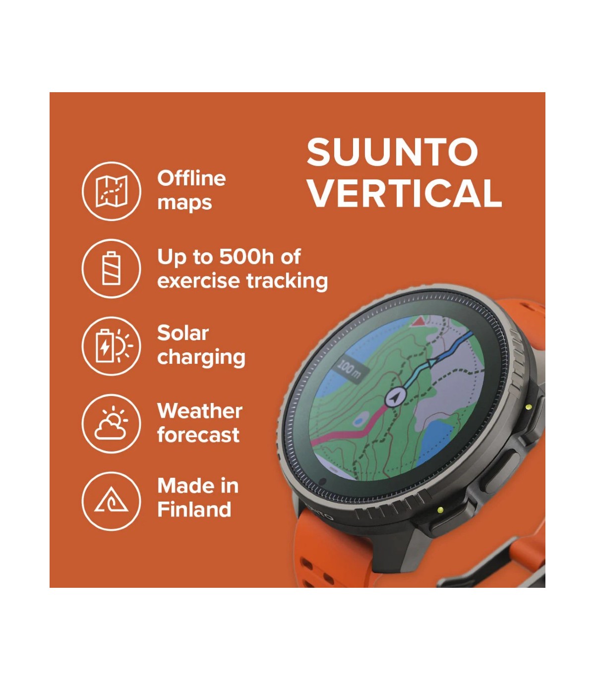 Suunto VERTICAL TITANIUM SOLAR oranž spordikell