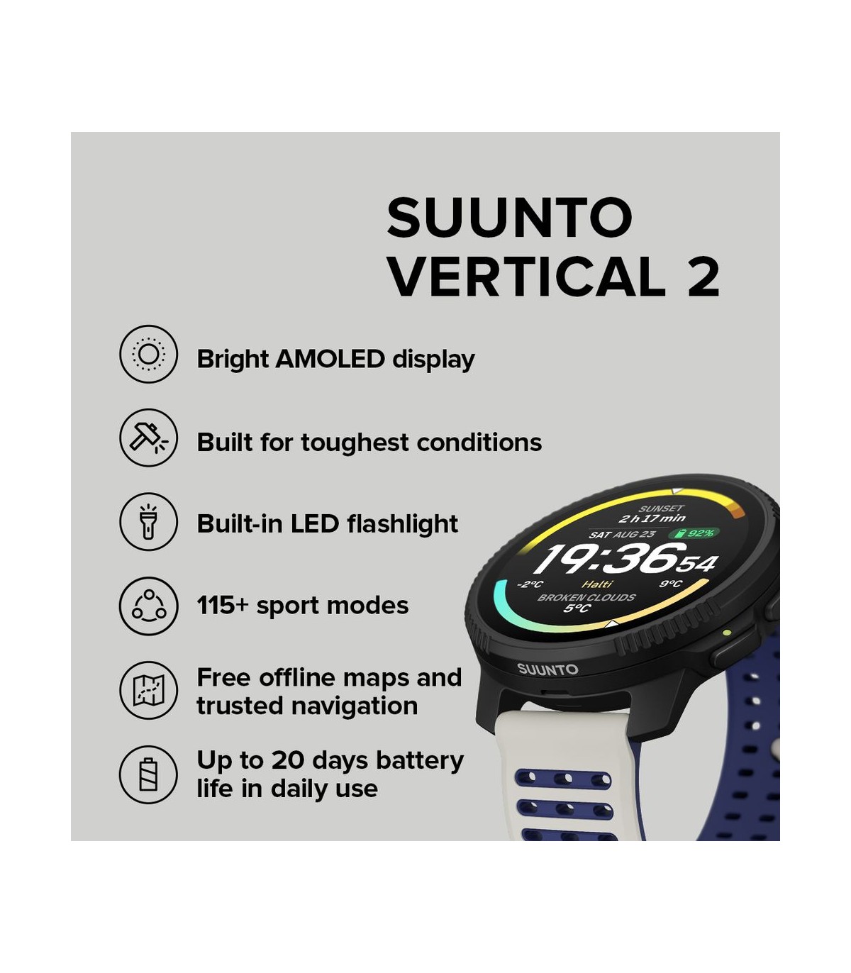 Suunto VERTICAL 2 ARCTIC GRAY spordikell