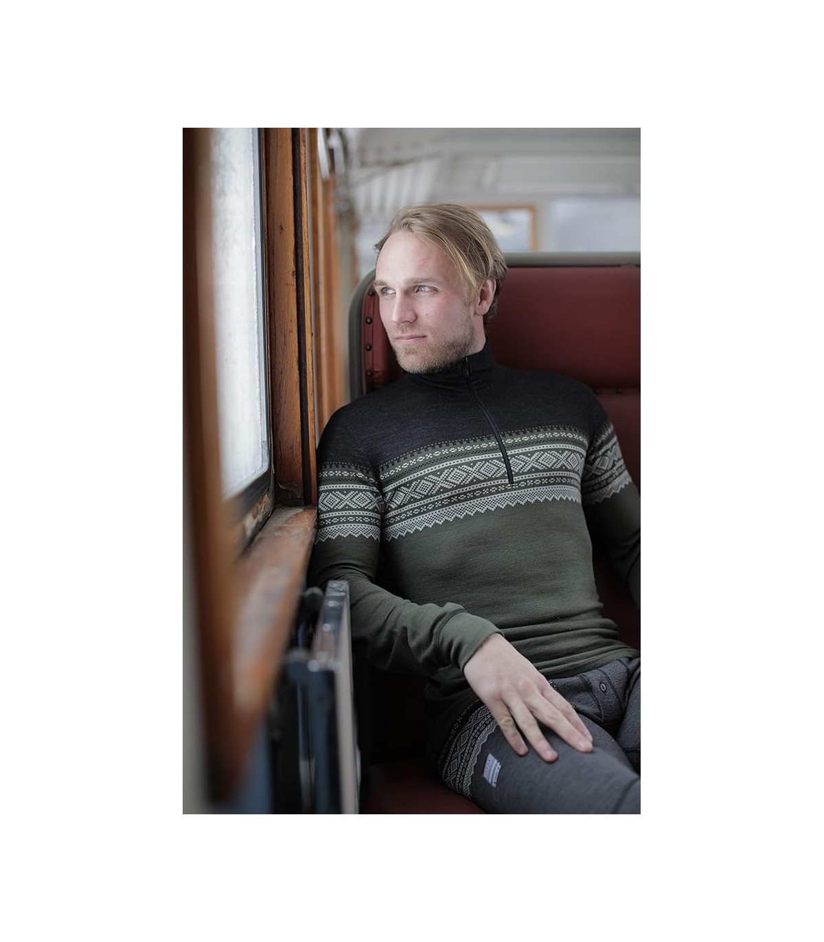 Aclima DesignWool MARIUS meeste lukuga sviiter