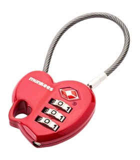 Munkees TSA SÜDAMEKUJULINE koodiga kohvrilukk