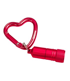 Munkees SÜDAMEKUJULINE KARABIIN LED LAMBIGA võtmehoidja